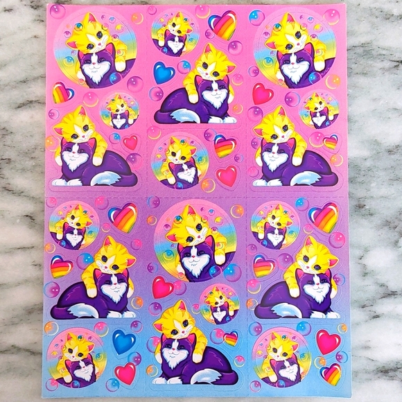 Lisa Frank Other Vintage Lisa Frank Sticker Sheet Kitten Bubbles S268 Poshmark